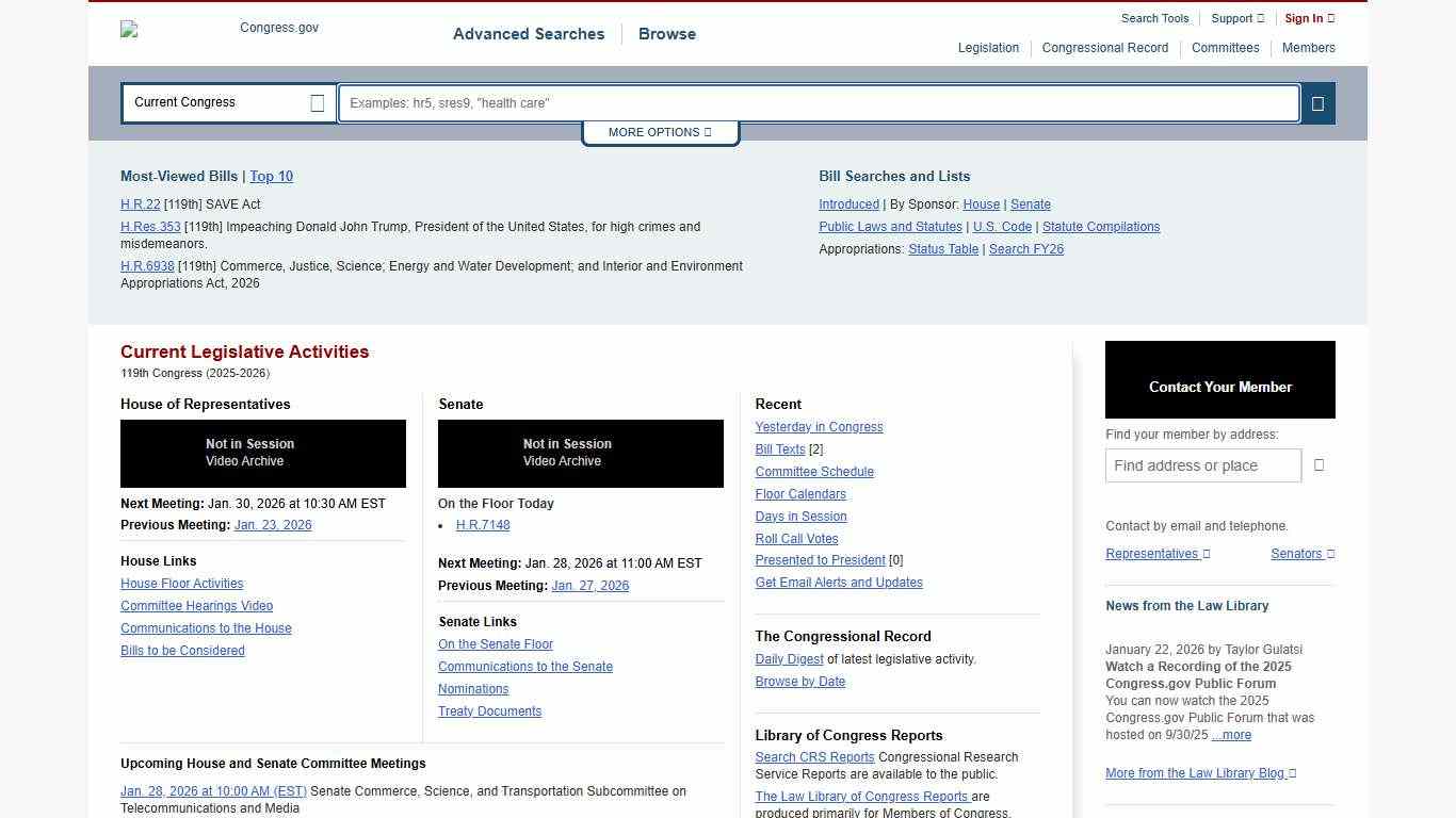 Congress.gov Library of Congress